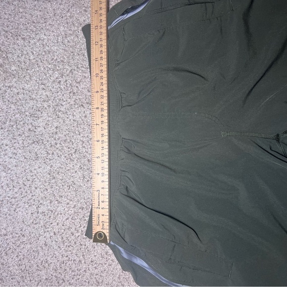 Lululemon Olive Green, Long Size Men's Large Lined Spandex Athletic shorts - Picture 5 of 7